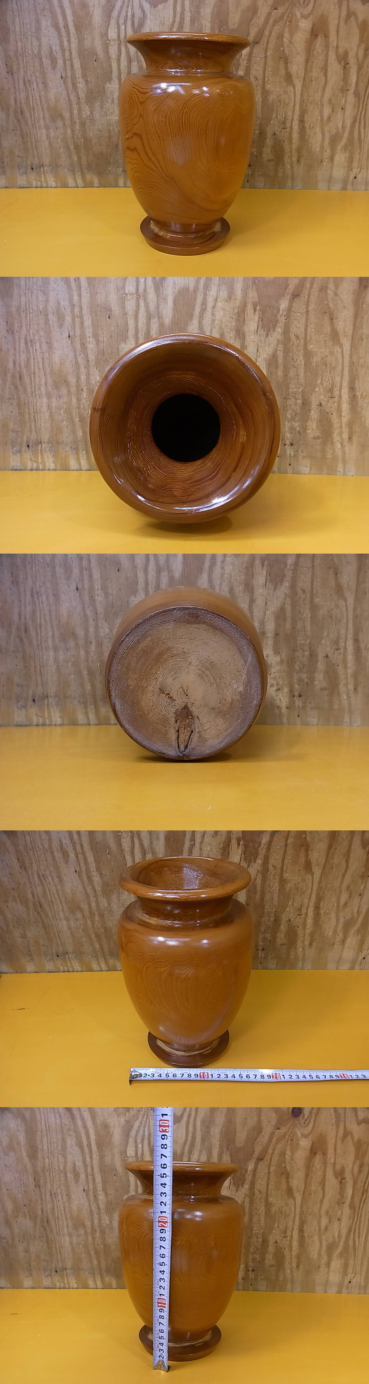 入荷中 □W/345☆花器 花瓶☆屋久杉☆直径16cm☆中古品 木工、竹工芸